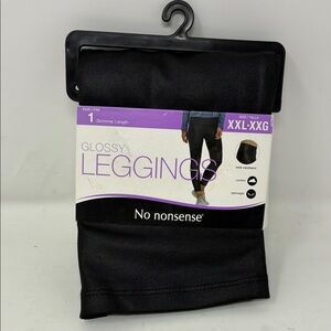 No Nonsense Glossy Skimmer Leggings – Black, Size 2XL